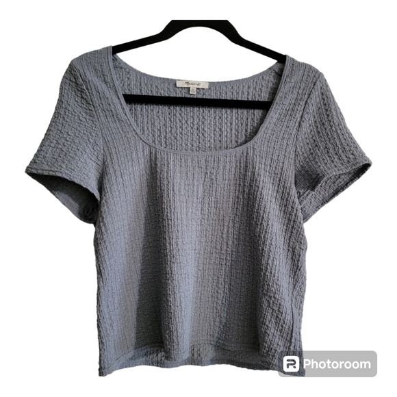 Madewell Short Sleeve Textured Crop Top Size XL - Picture 1 of 8
